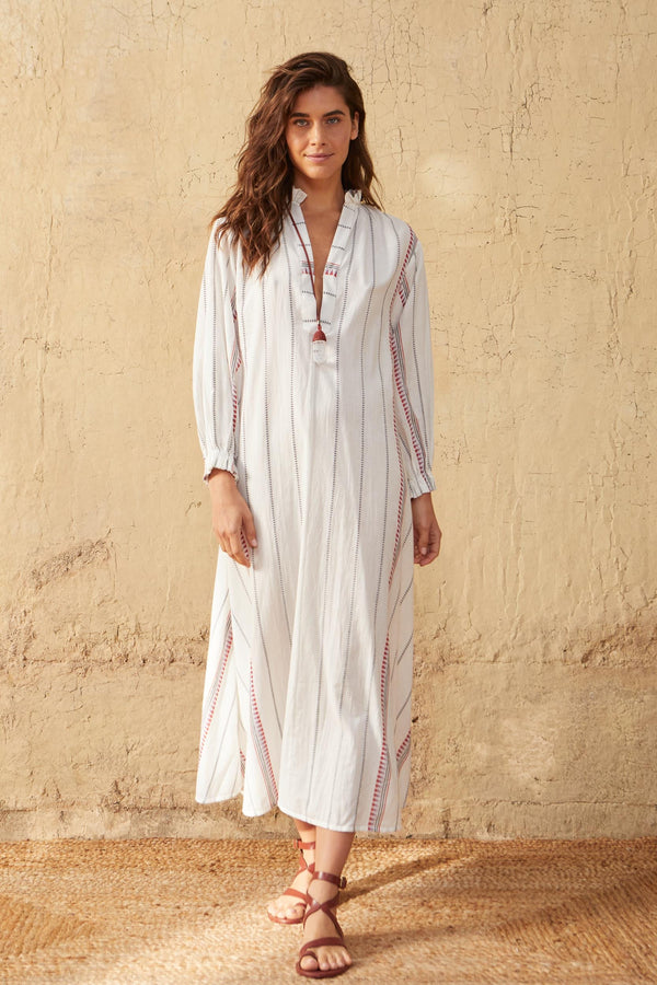 SERAPHINE EMBROIDERED DRESS MEXICO - OFF WHITE