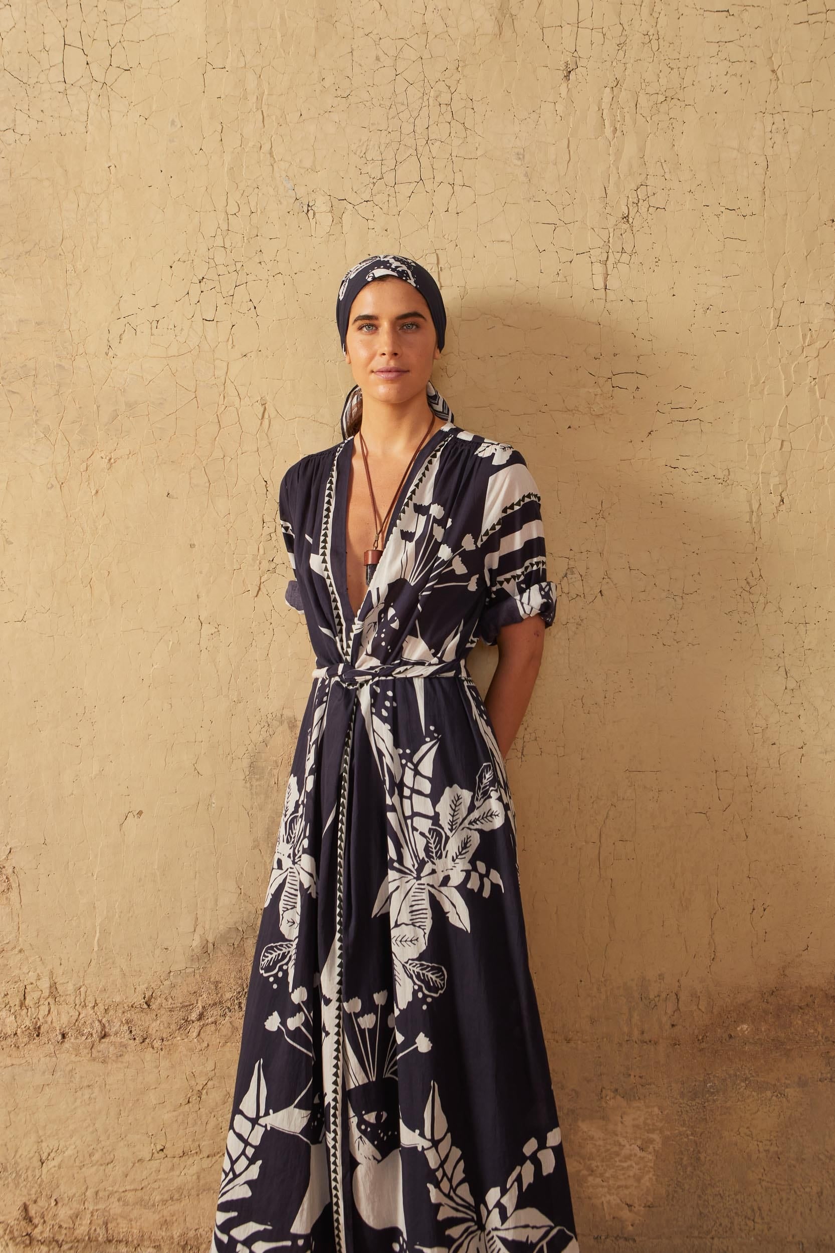 PALLADIO PRINT EMMANUELLE DRESS - BLUE
