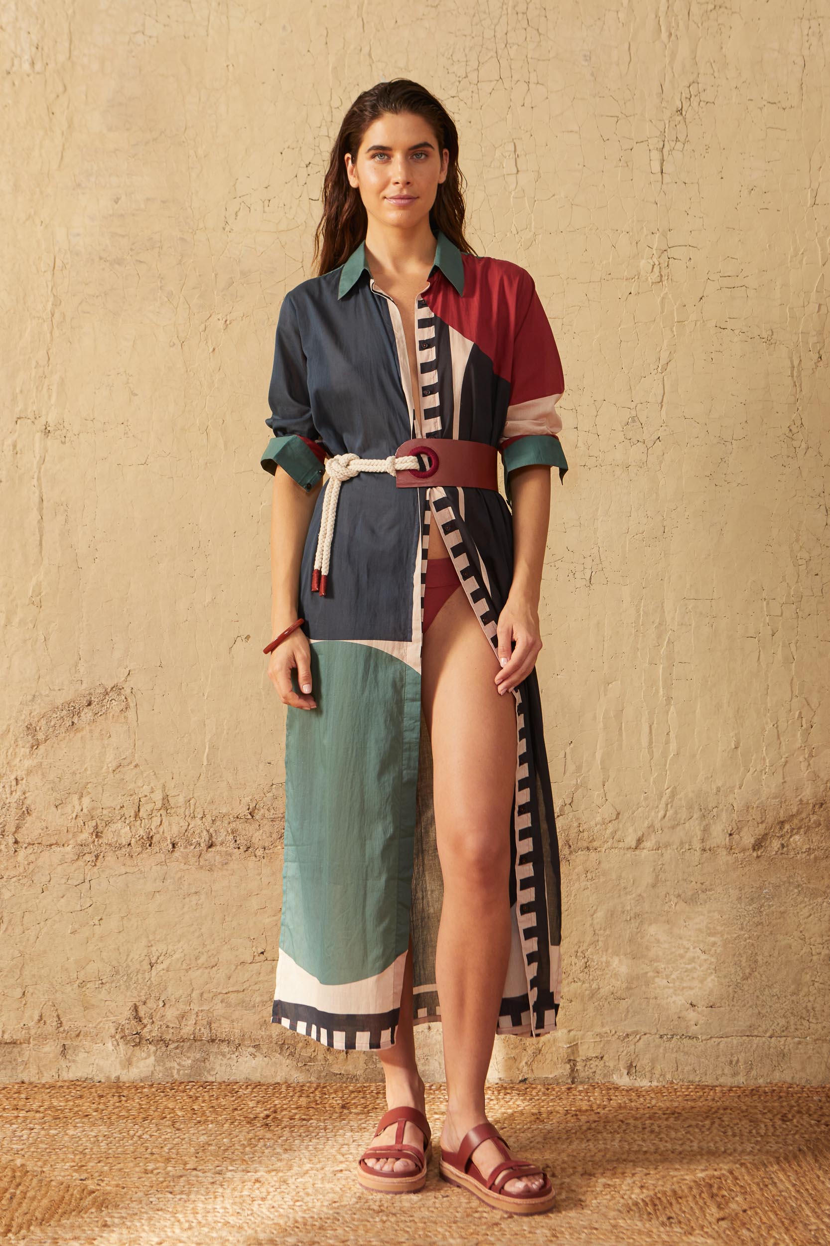 MURANO DRESS GRAPHICO PRINT - BLACK