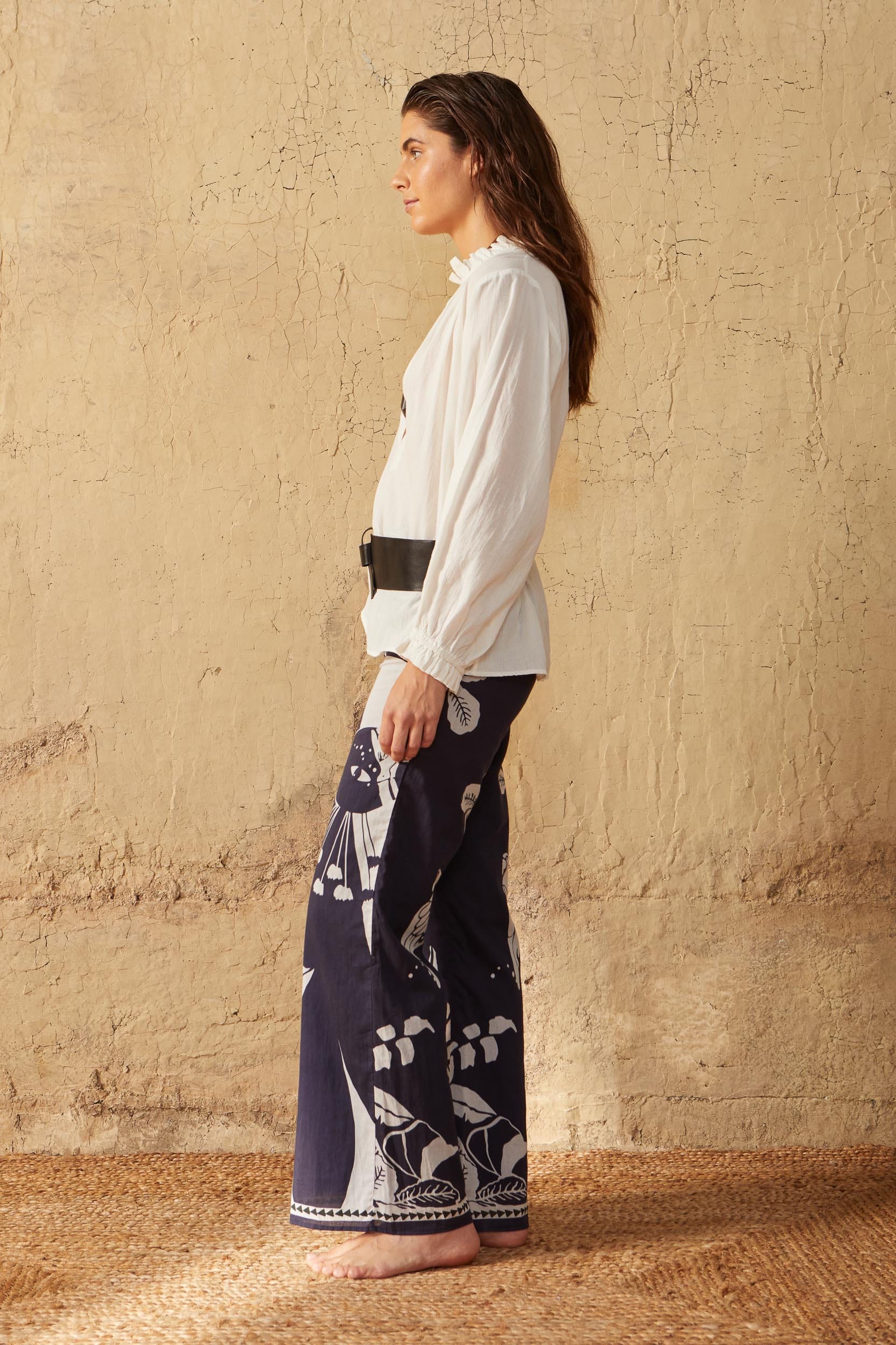 ERIKA PANT PALLADIO PRINT - BLUE