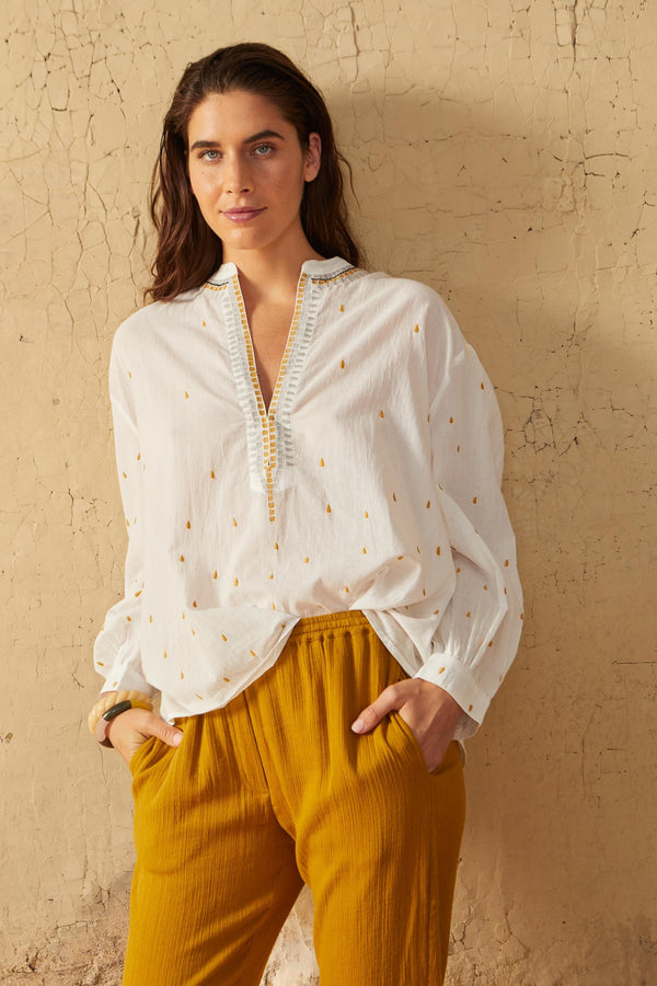 GILDA MATRIOCHKA BLOUSE - WHITE