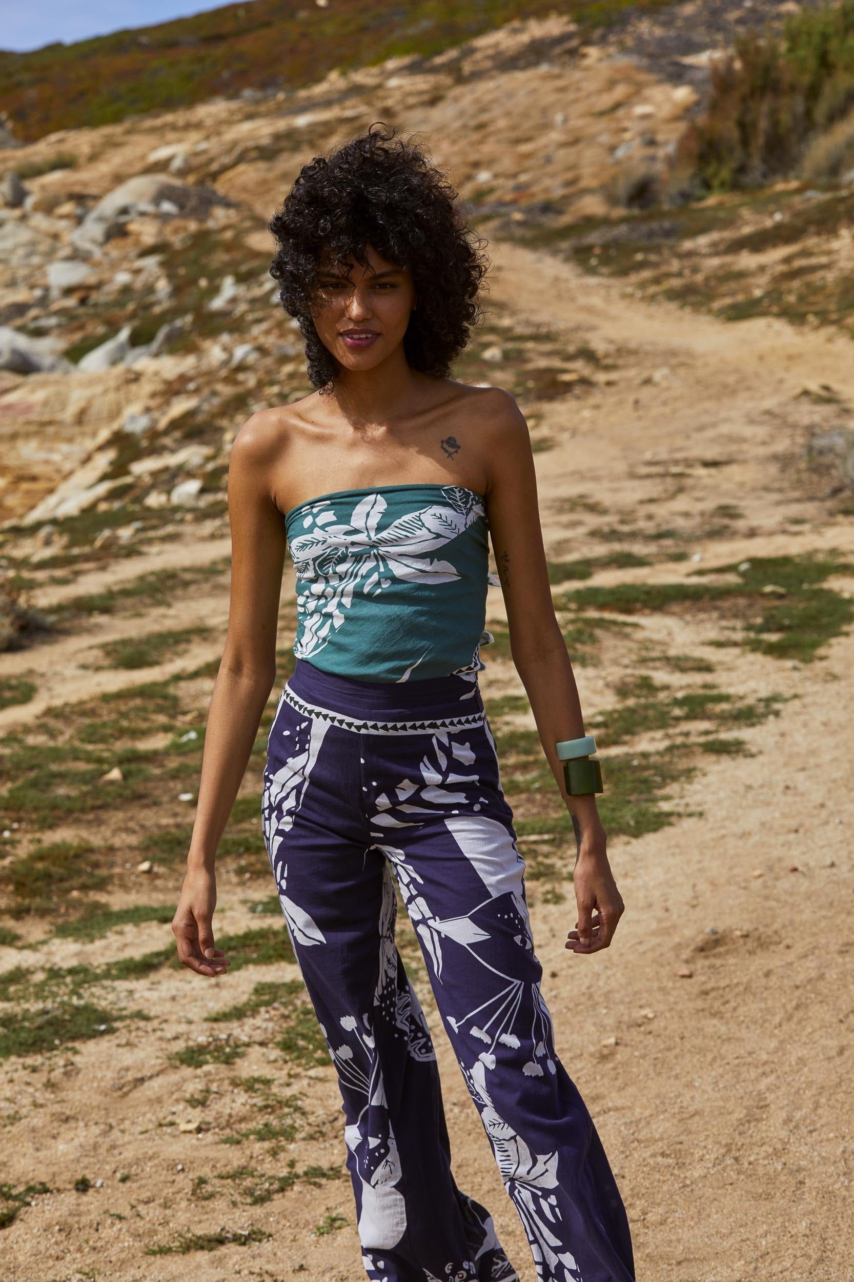 ERIKA PANT PALLADIO PRINT - ASPEN GREEN