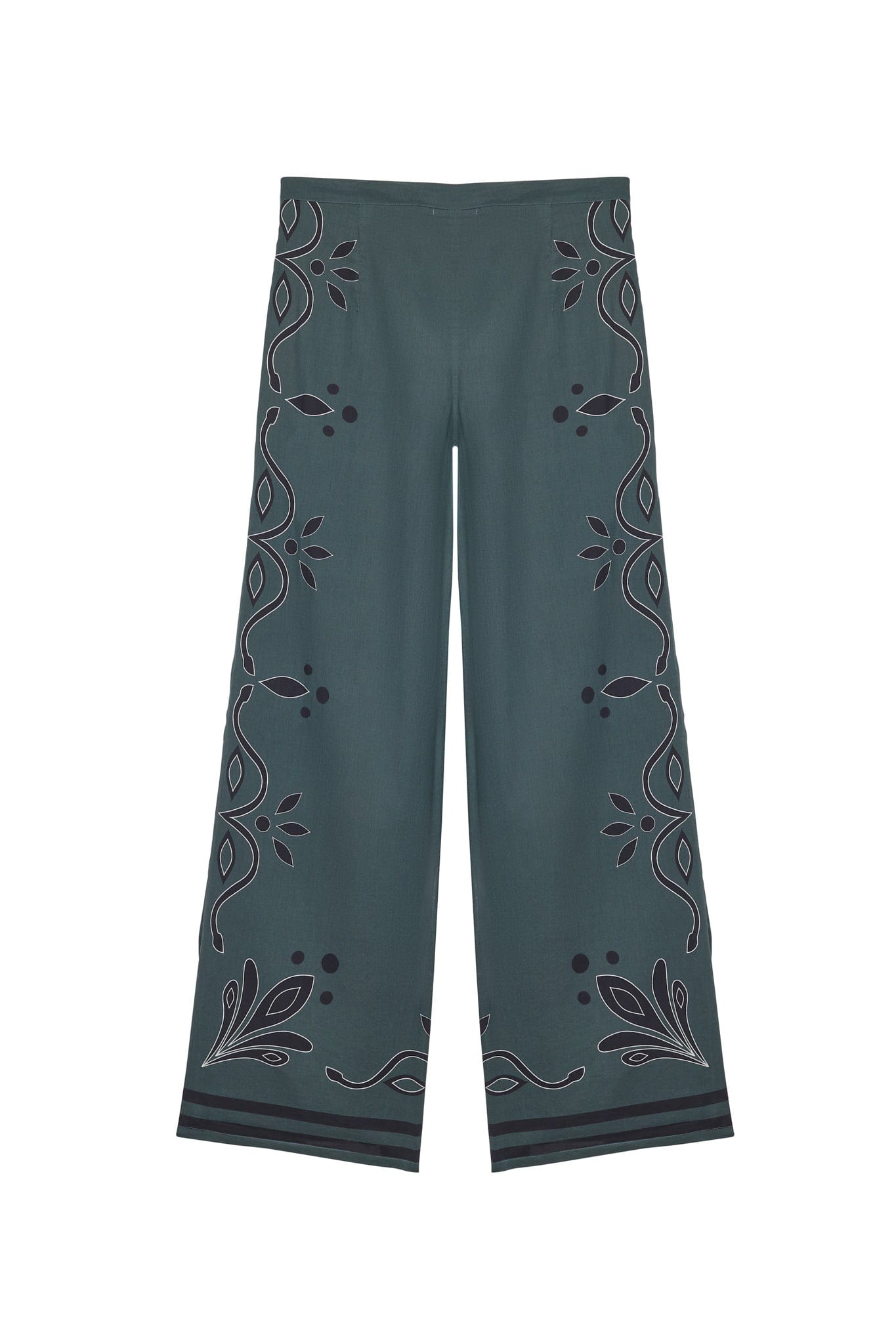 ERIKA PRINTED ARABESQUE PANTS - SLATE