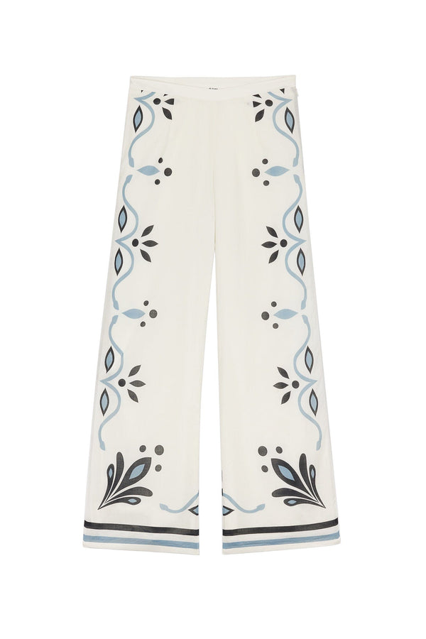 PANTALON ERIKA IMPRIME ARABESQUE - WHITE