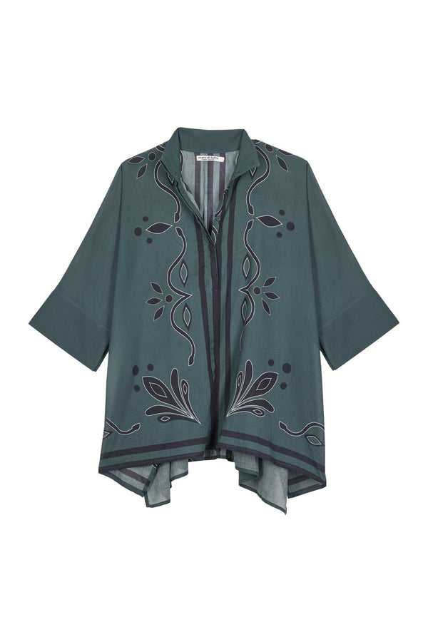 CHEMISE HERACLES IMPRIME ARABESQUE - ARDOISE