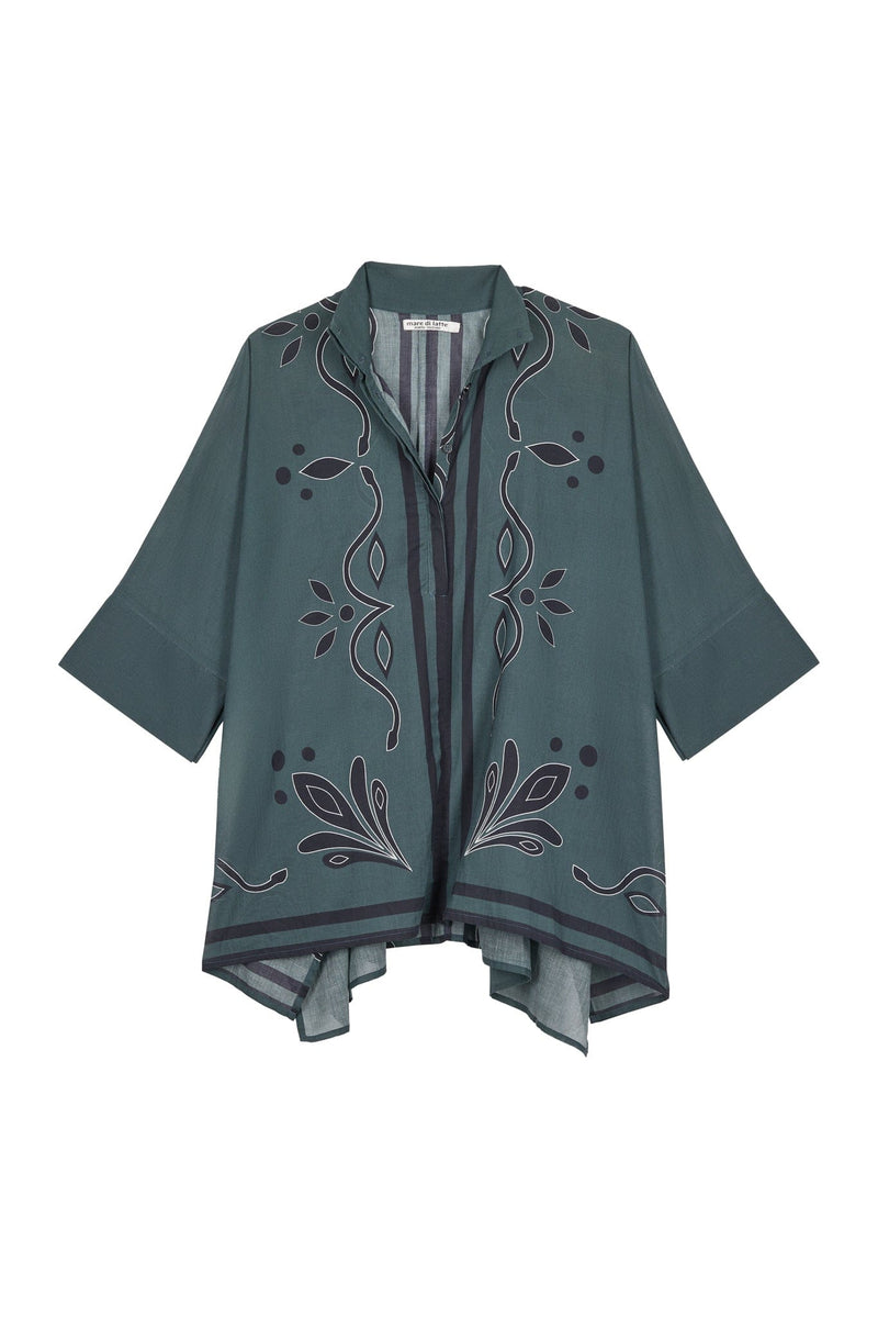 CHEMISE HERACLES IMPRIME ARABESQUE - ARDOISE