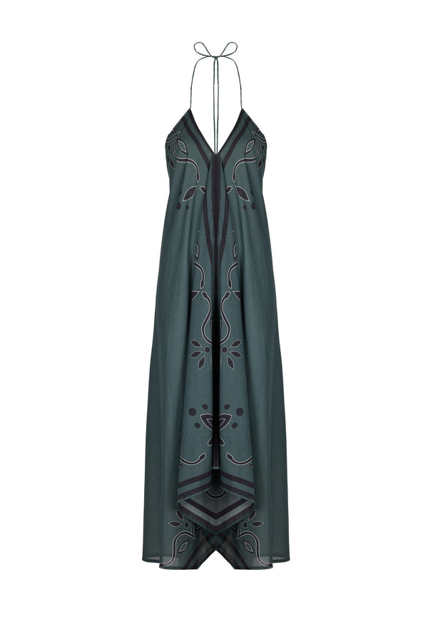 ROBE IVINA IMPRIME ARABESQUE - ARDOISE