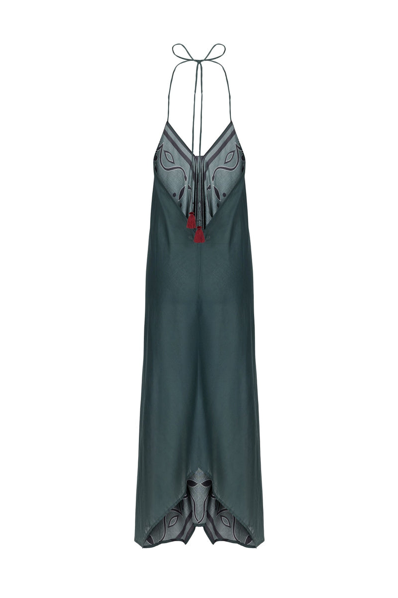 ROBE IVINA IMPRIME ARABESQUE - ARDOISE