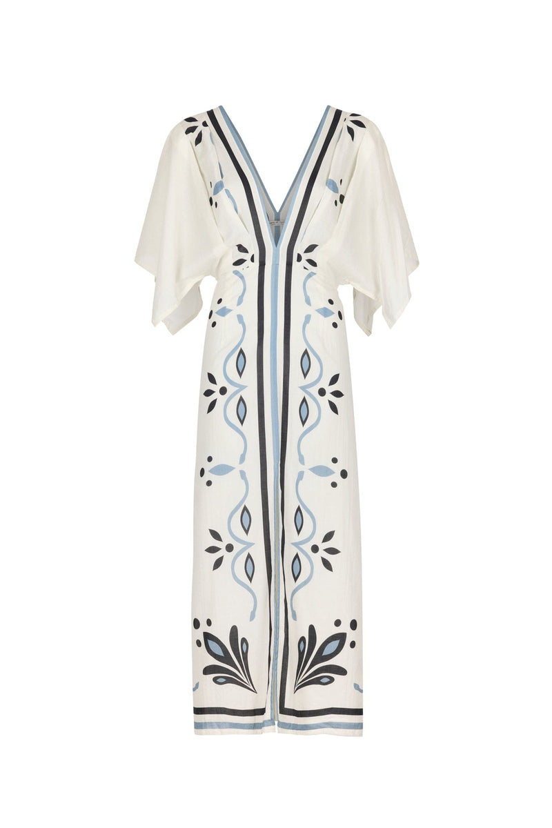 ROBE SOUANE IMPRIME ARABESQUE - WHITE