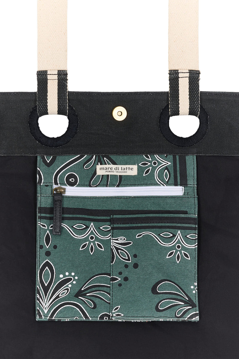 SAC CUBE IMPRIME BAROQUE - ARDOISE