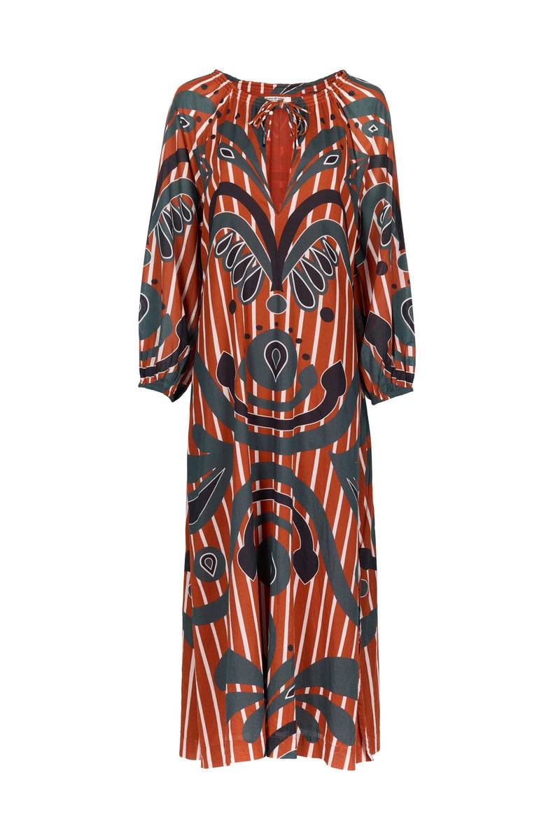 ROBE OCTAVIE IMPRIME BAROQUE - RED