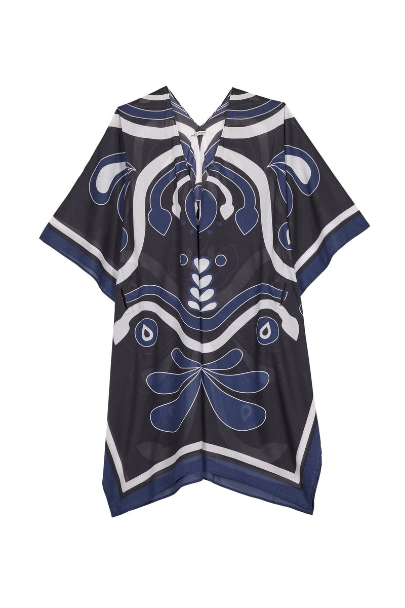 PONCHO PAULINE IMPRIME BAROQUE - BLACK