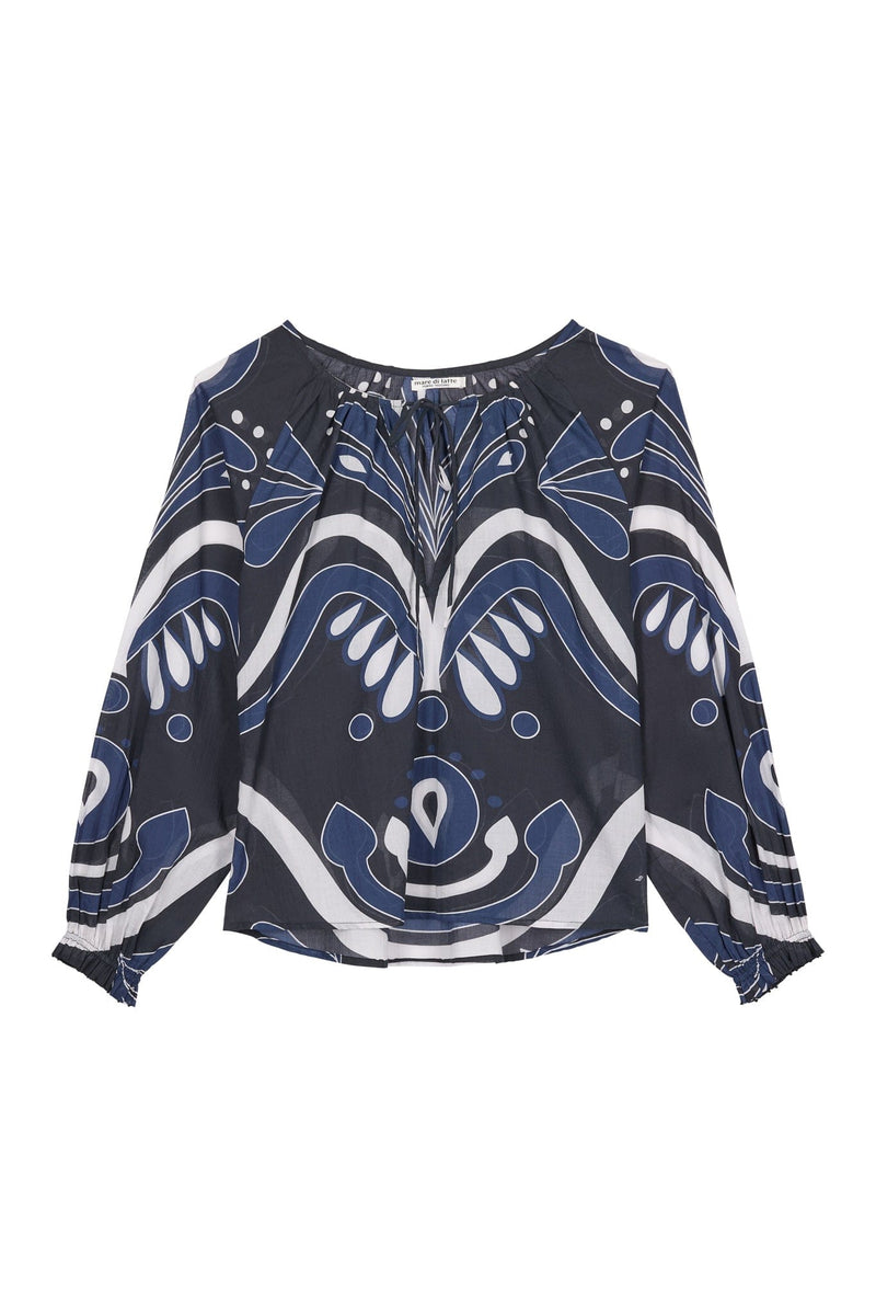 BLOUSE ROSIE IMPRIME BAROQUE - BLACK