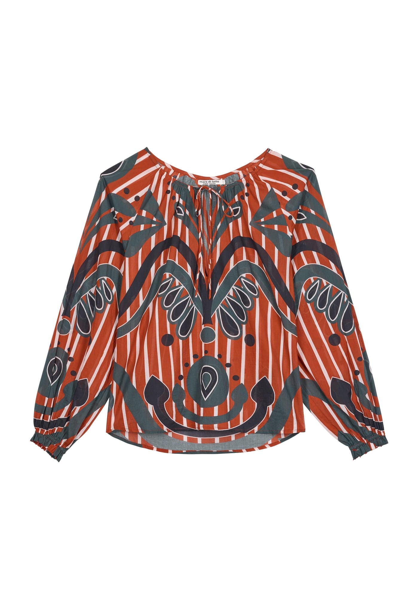 ROSIE BLOUSE WITH BAROQUE PRINT - RED