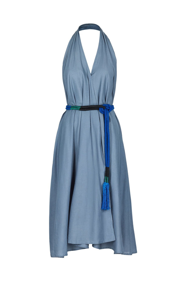 ROBE PARÉO MALIN MI-LONG ALINE - STORM BLUE