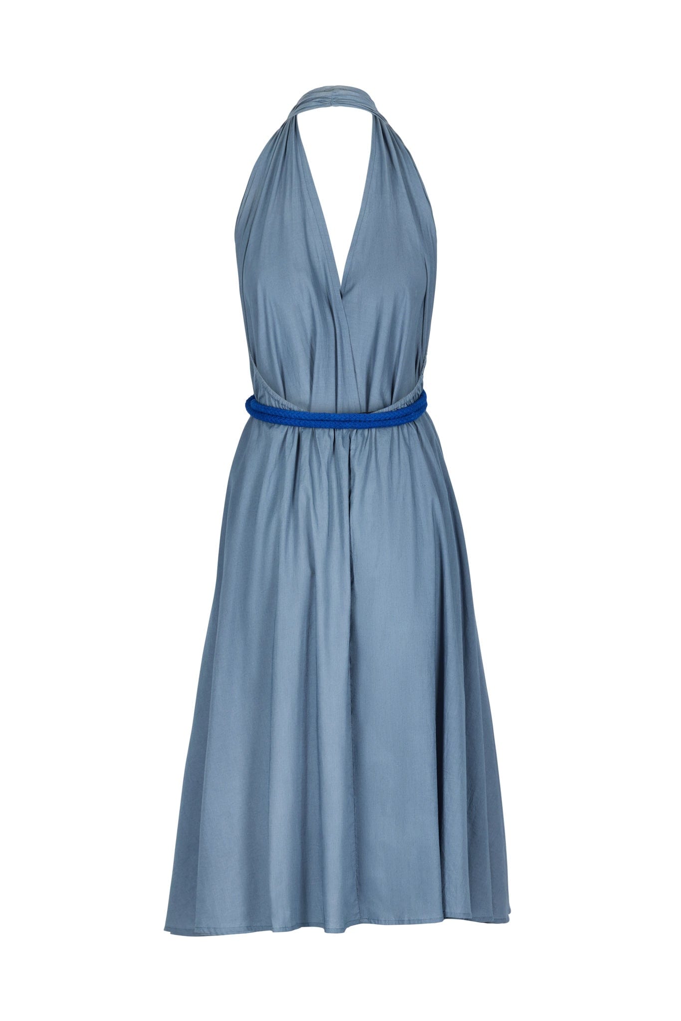 MALIN MID-LENGTH ALINE PAREO DRESS - STORM BLUE