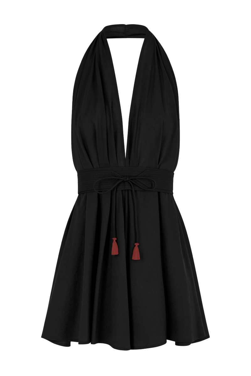 ROBE PARÉO MALIN COURT AVA - BLACK