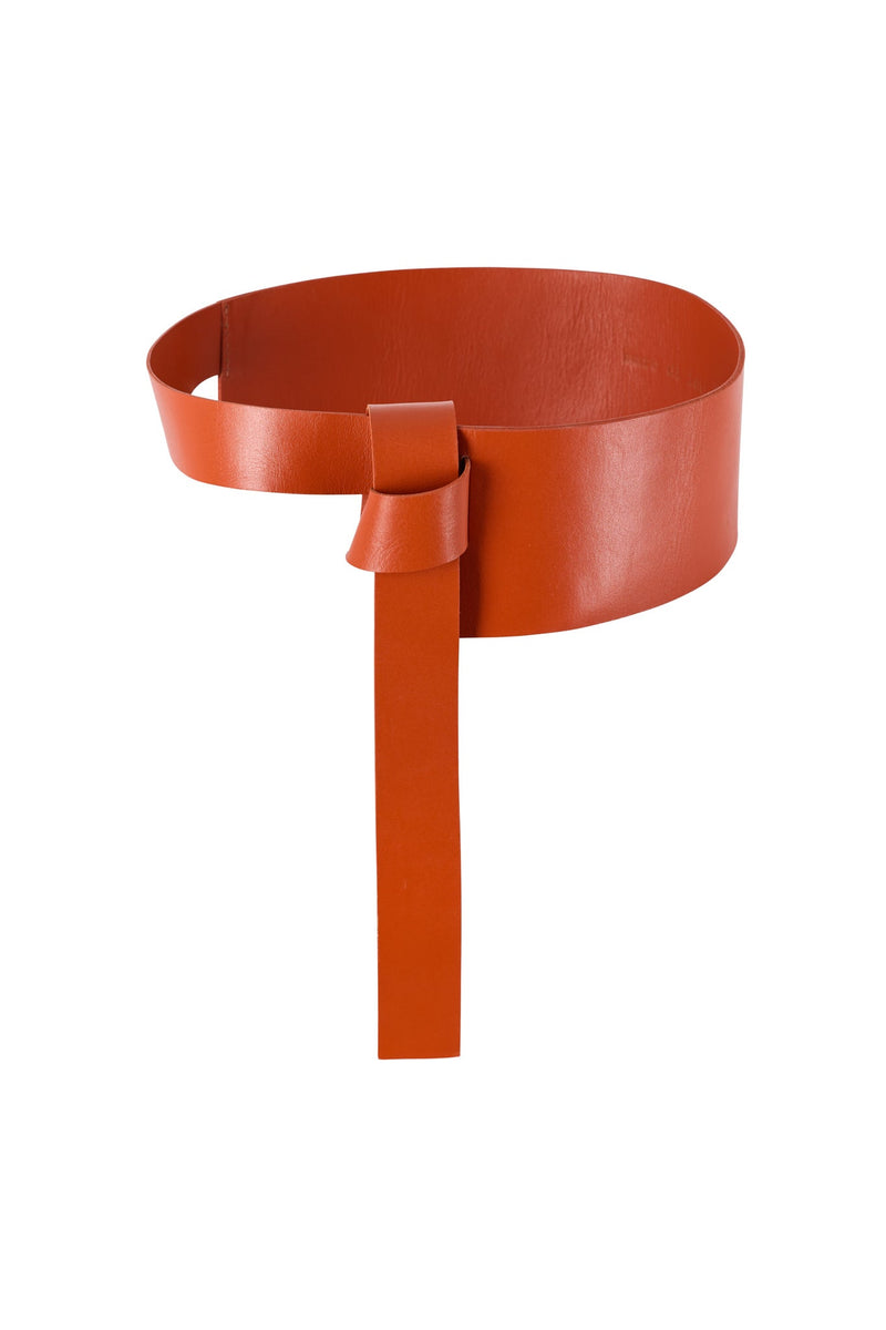 CEINTURE EN CUIR PAULETTE - APRICOT