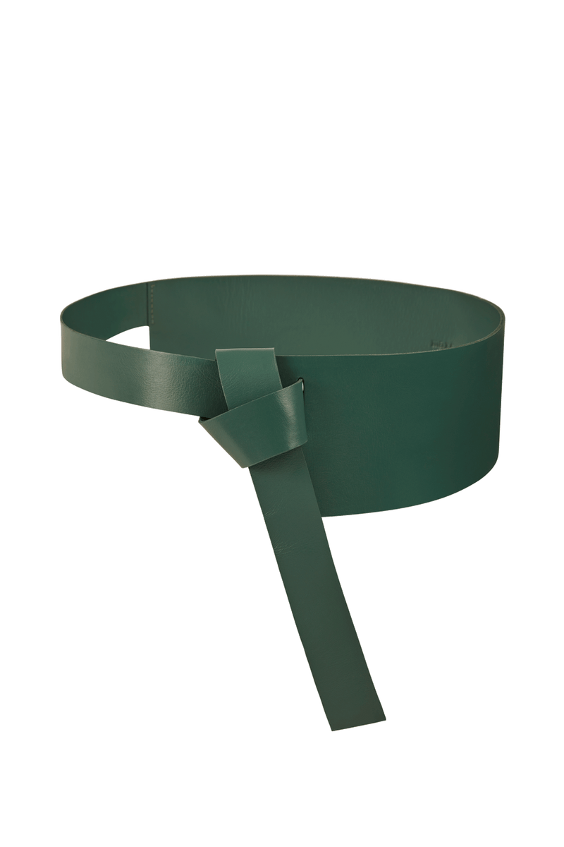 PAULETTE LEATHER BELT - ASPEN GREEN