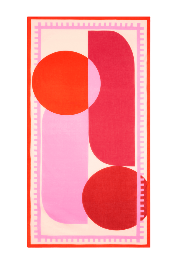 STOLE GRAPHICO PRINT - PINK