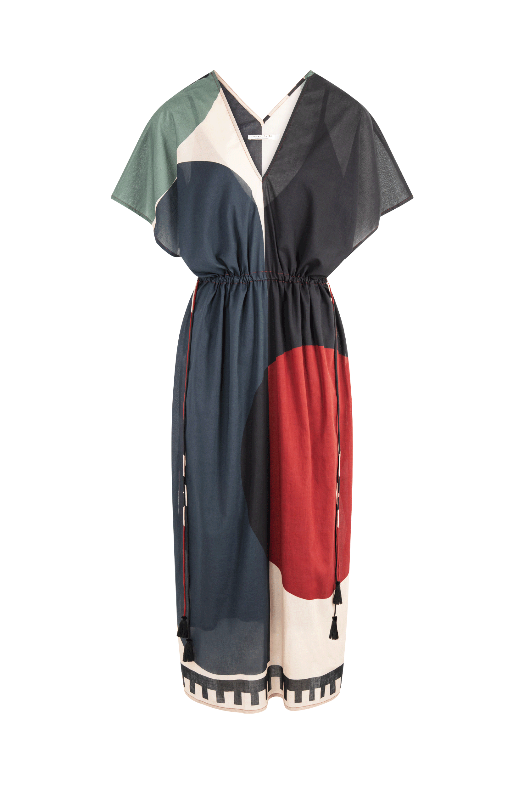 CAFETAN SARAH GRAPHICO PRINT - BLACK