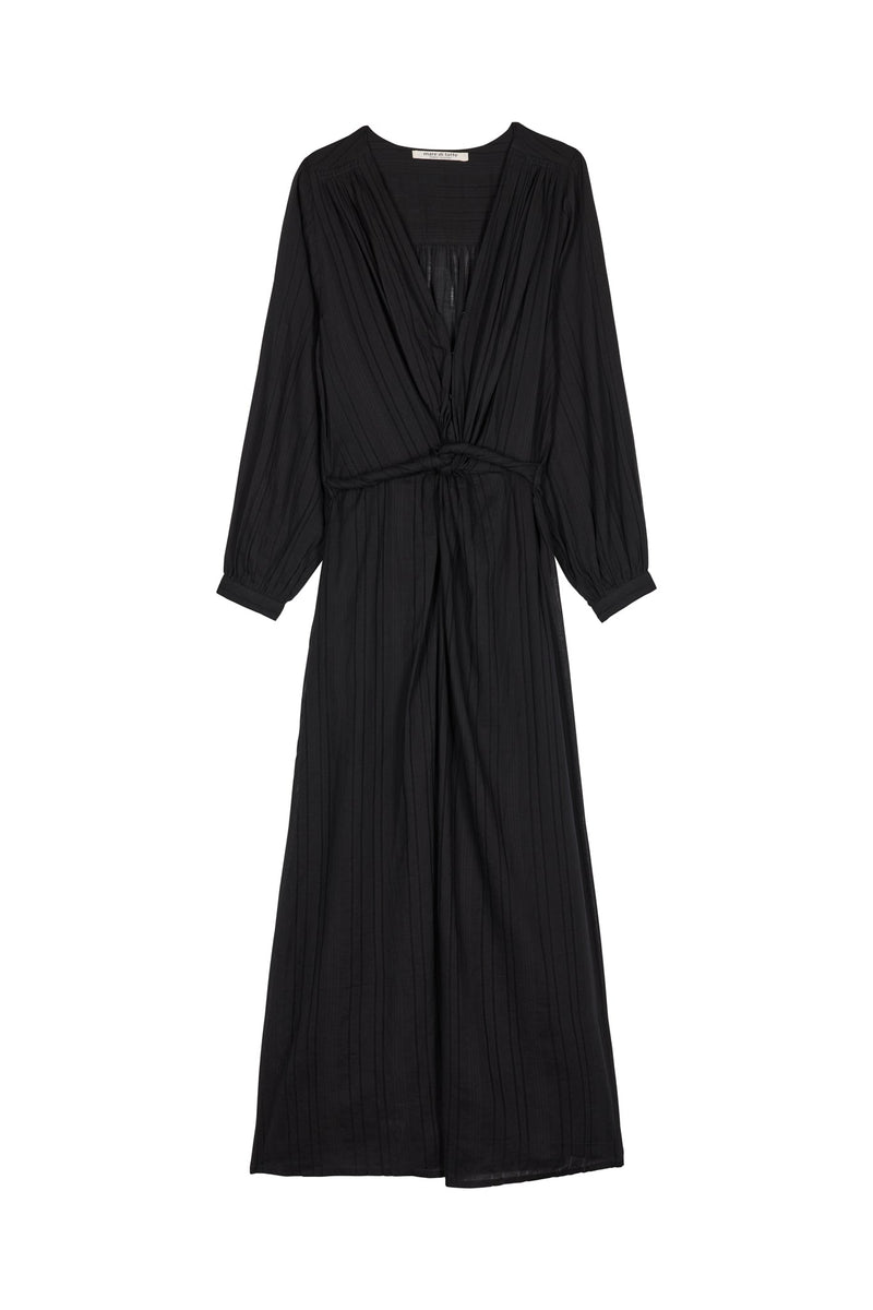 ROBE EMMANUELLE AJOUREE - BLACK