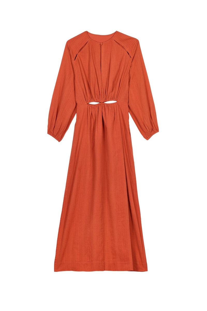 ROBE OMBELINE AJOUREE - BLACK