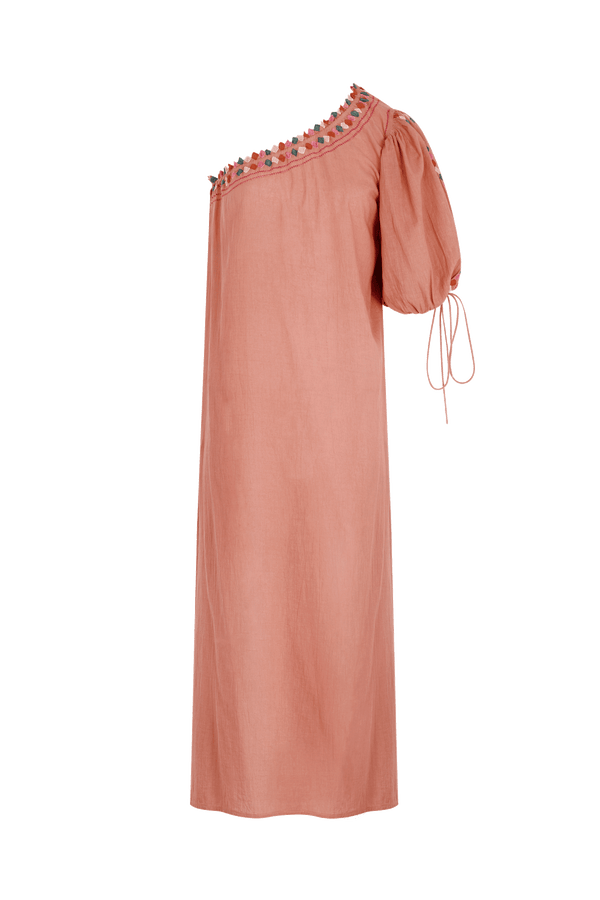 EMBROIDERED CORALINE DRESS - BLUSH COMBO