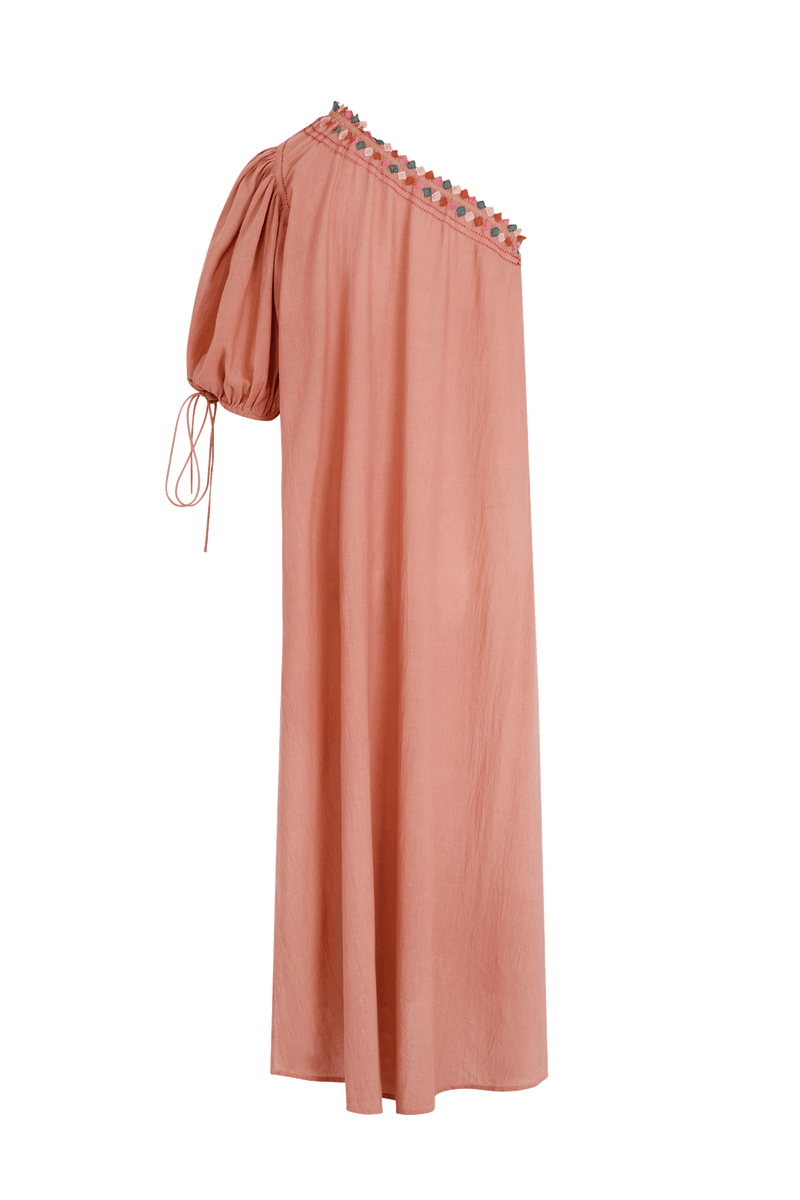 EMBROIDERED CORALINE DRESS - BLUSH COMBO