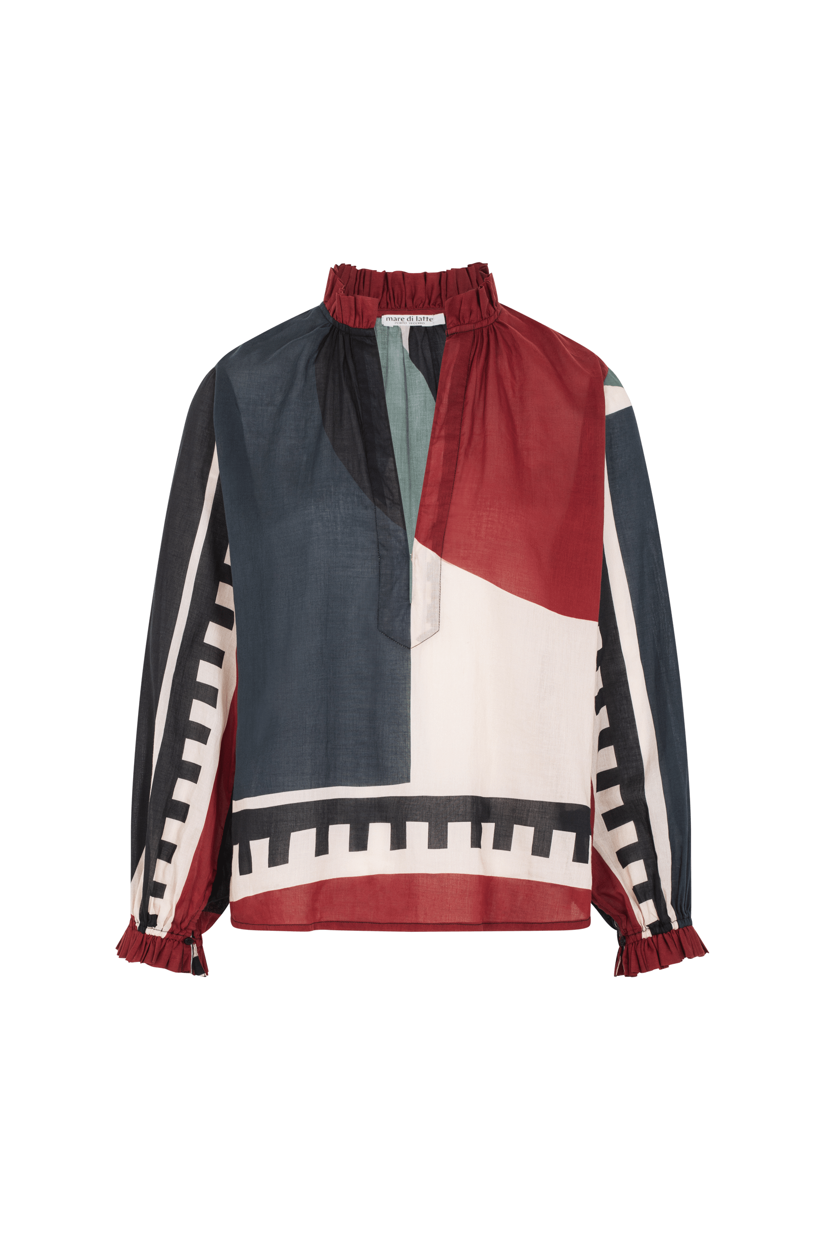 SAPHO BLOUSE GRAPHICO PRINT - BLACK