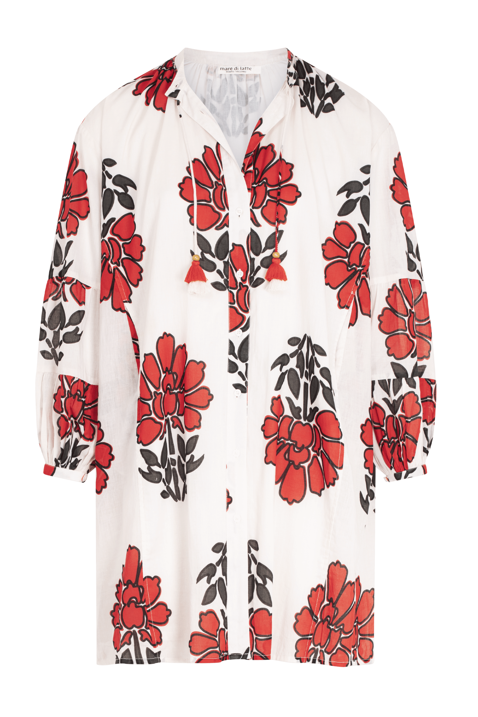 CHARLIE SHORT DRESS INDIAN FLOWERS PRINT - REDCLAY