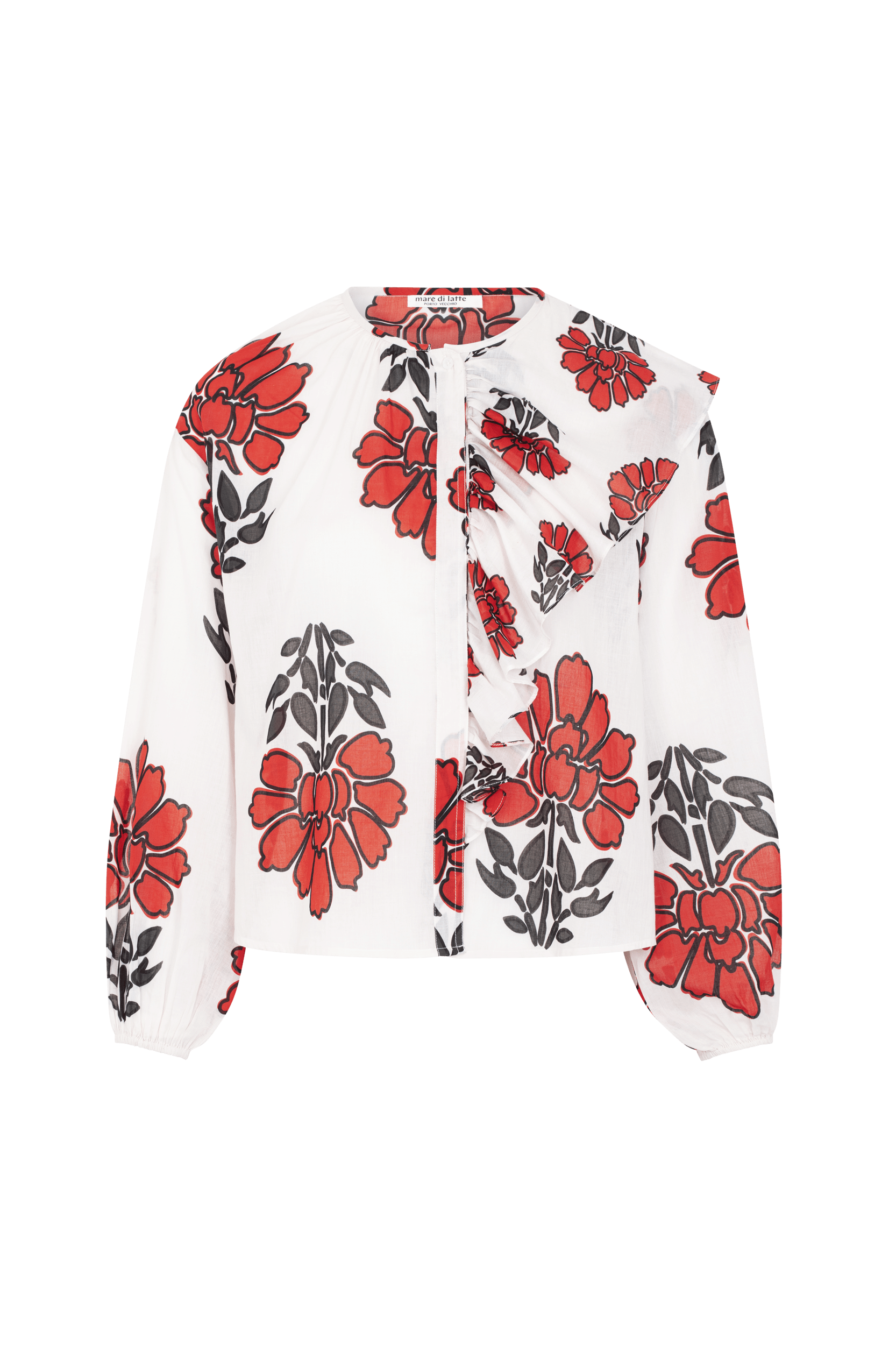 ROMANTICA BLOUSE INDIAN FLOWERS PRINT - REDCLAY