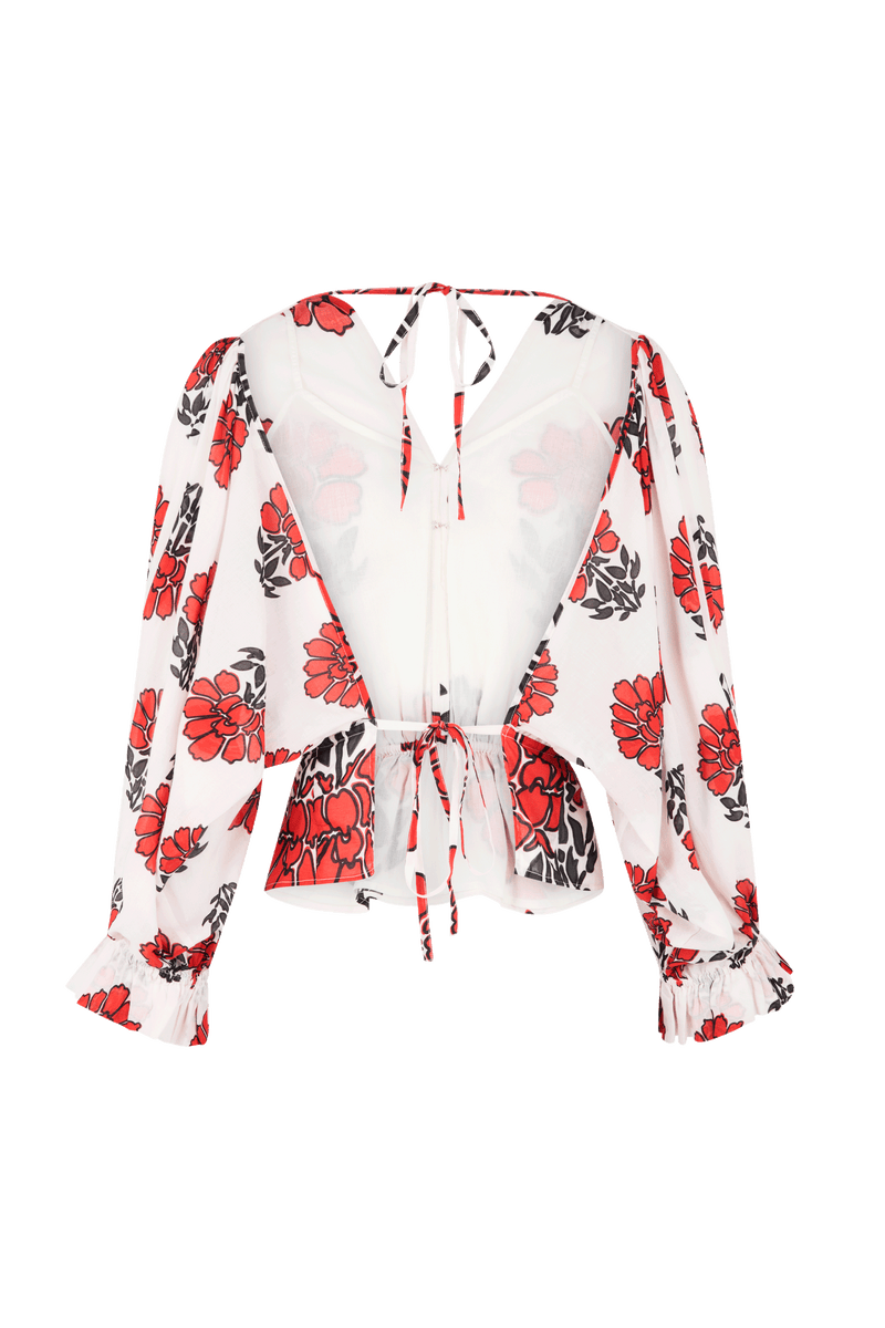 DIVYA TOP INDIAN FLOWERS PRINT - REDCLAY