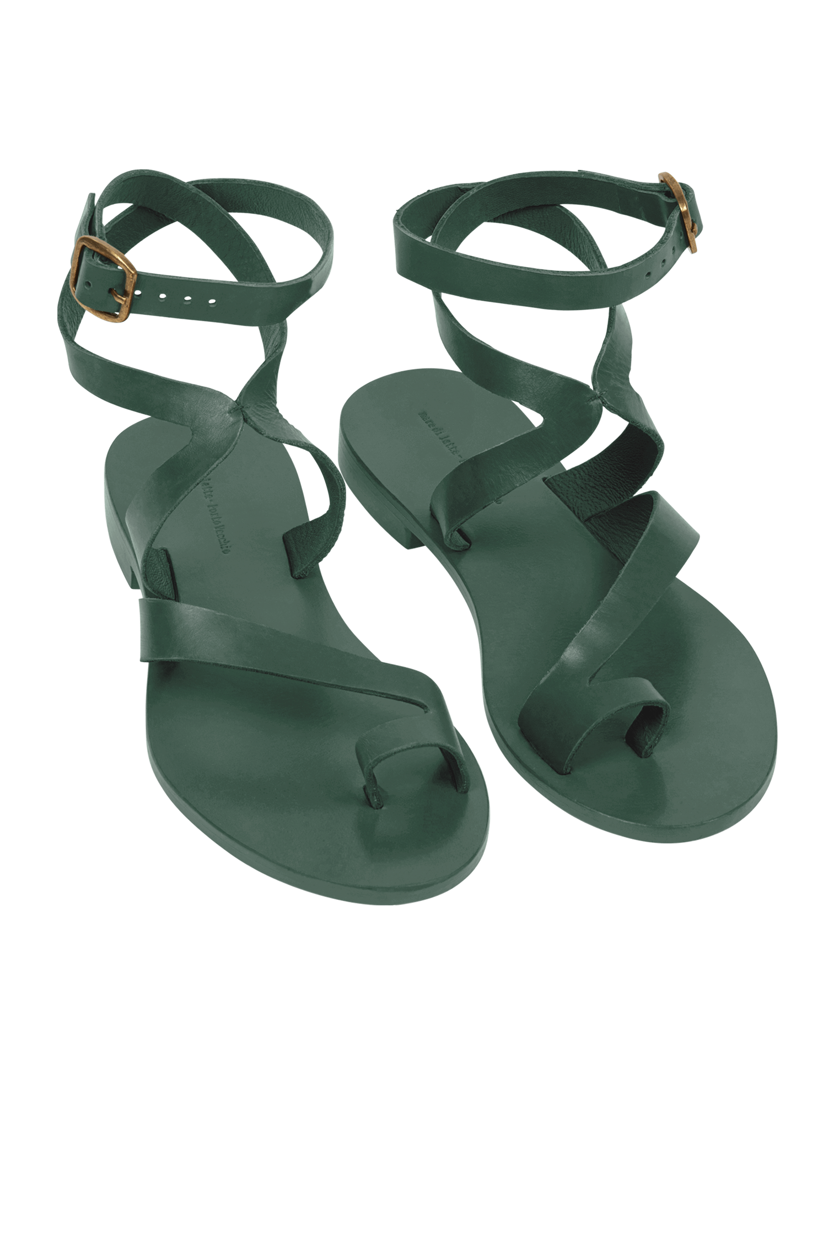 IRENE LEATHER SANDALS - ASPEN GREEN