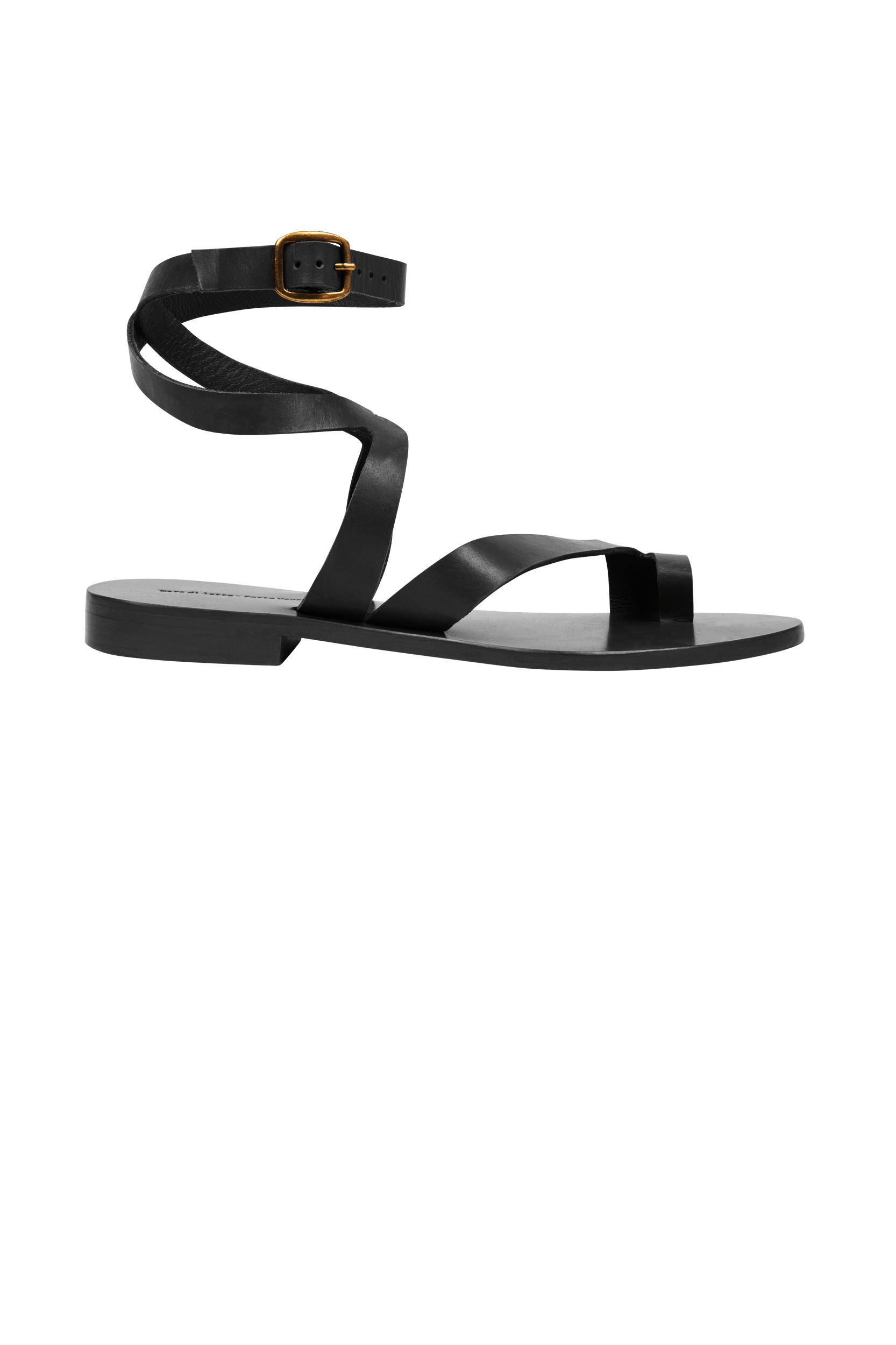 IRENE LEATHER SANDALS - BLACK