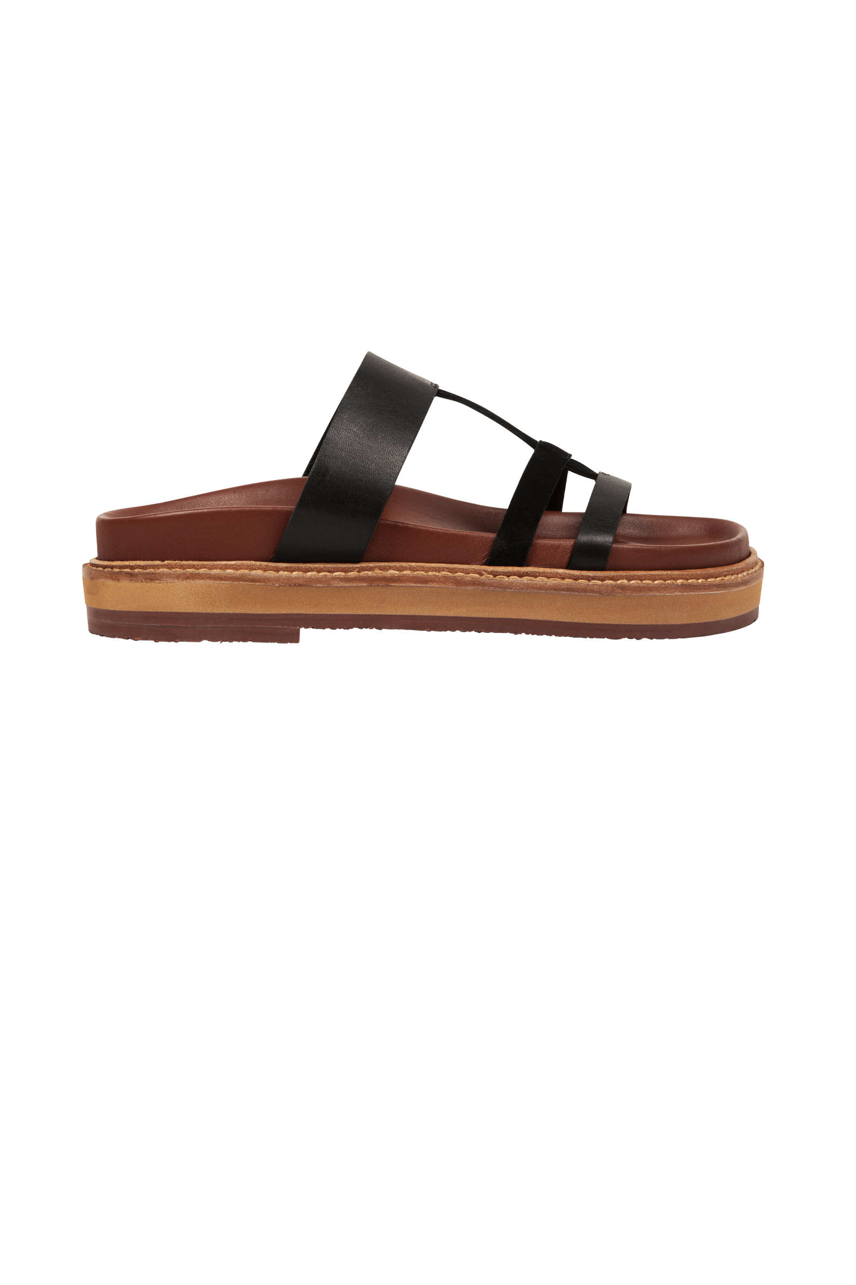 IVAR LEATHER SANDALS - BLACK TERRACOTTA