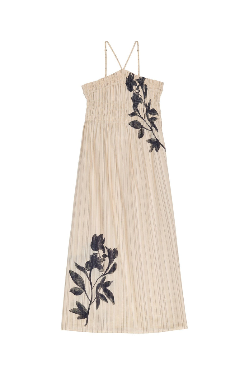 ROBE MORGANE IMPRIME ORCHIDS - WHITE