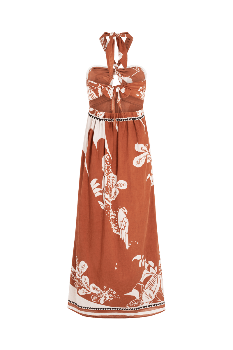 CLEMENCE DRESS PALLADIO PRINT - CARAMEL