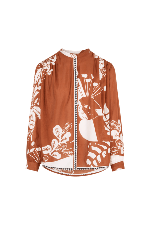 CHEMISE JOLINE IMPRIME PALLADIO - CARAMEL