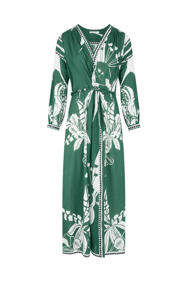 EMMANUELLE DRESS PALLADIO PRINT - ASPEN GREEN