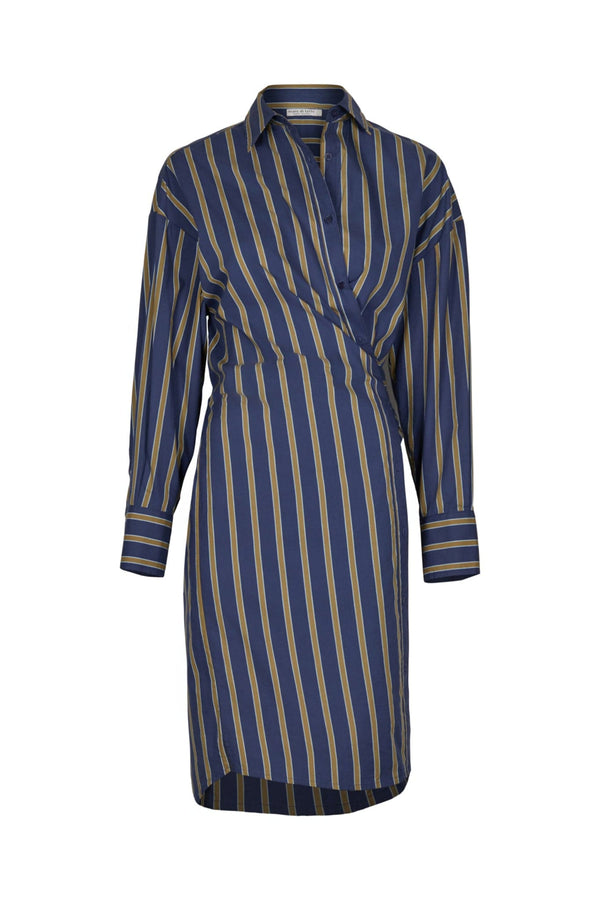 ROBE LILY LONG IMPRIME PELICANO - DARK BLUE KAKI