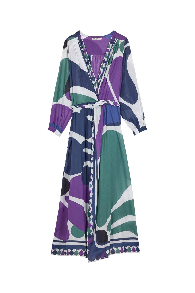 ROBE EMMANUELLE IMPRIME RIVIERA - VIOLET