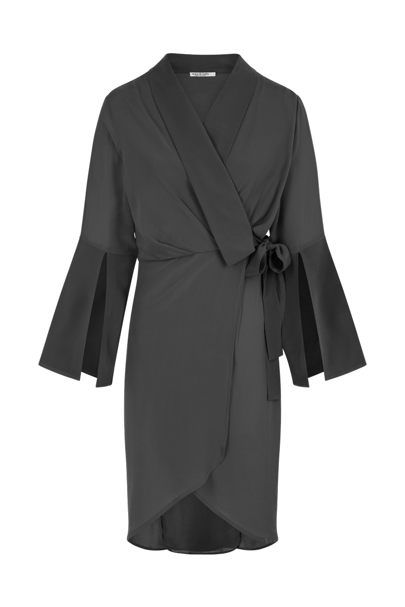 ANAE SILK DRESS - ARDOISE