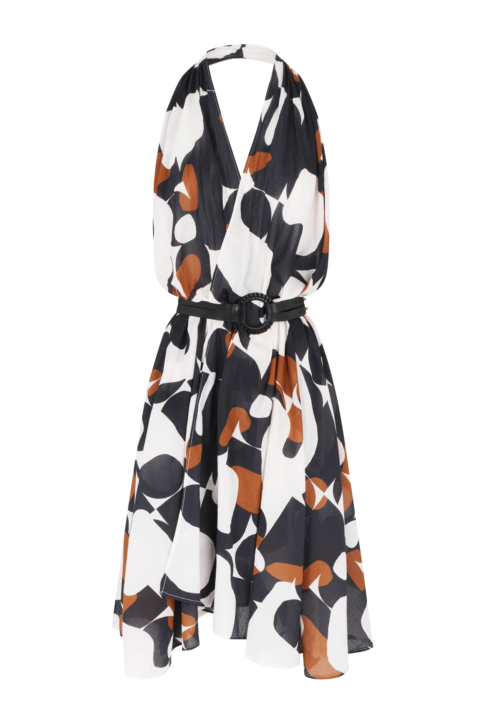 ALINE PAREO MALIN DRESS MID-LONG SEVENTIES PRINT - BLACK