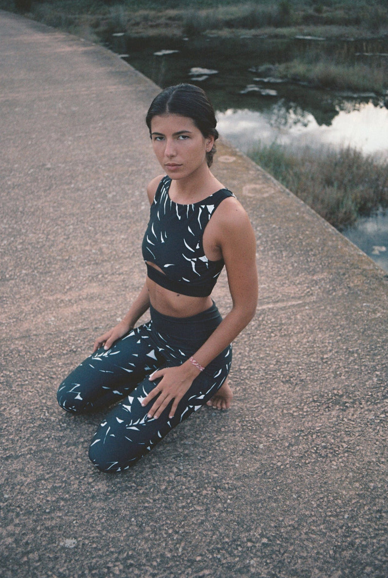 BRASSIÈRE DE SPORT IMPRIMÉE ELISE - NOIR