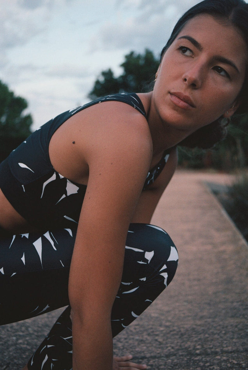 BRASSIÈRE DE SPORT IMPRIMÉE ELISE - NOIR