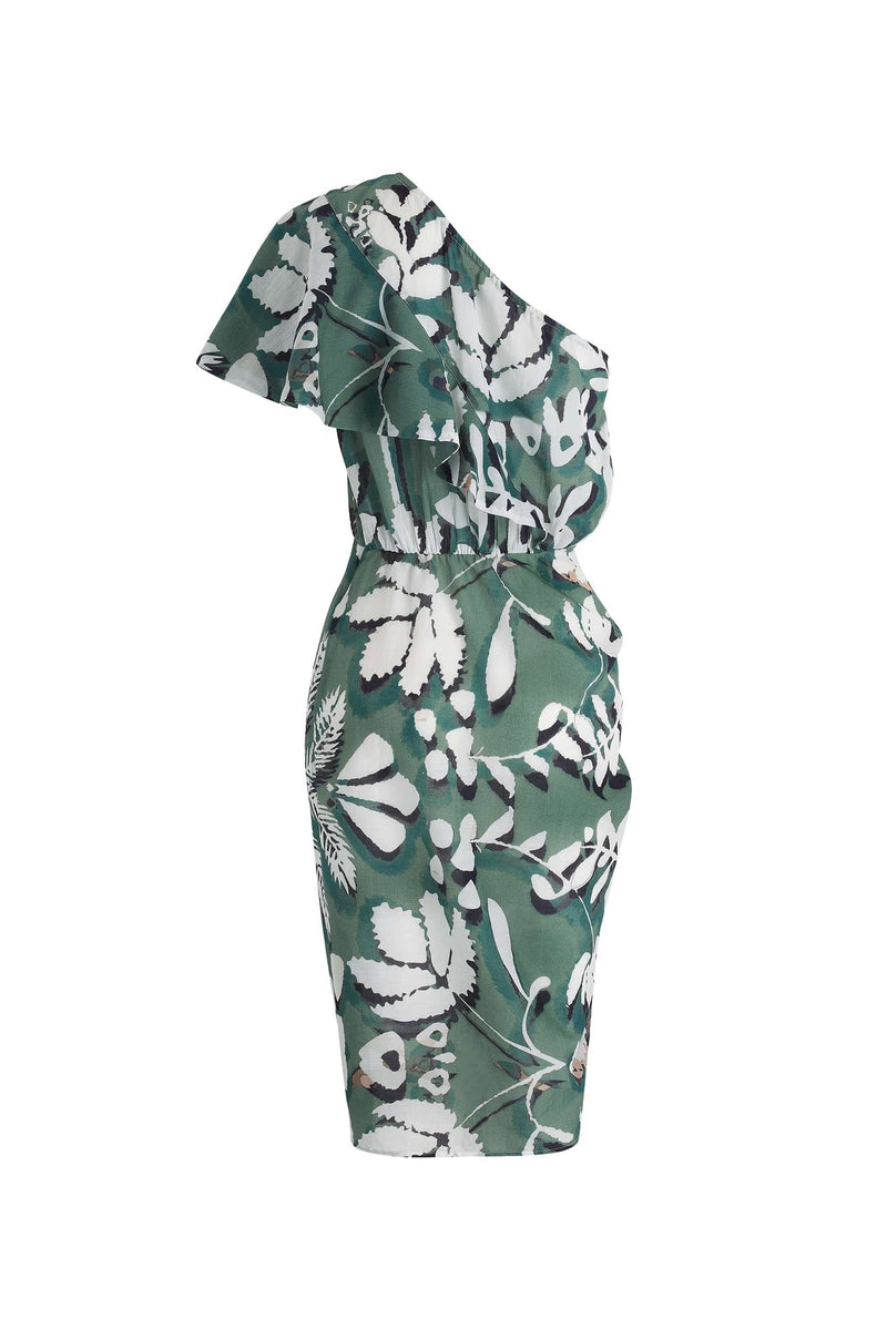 ROBE GALIENE IMPRIMÉ TROPICAL - ACQUA GREEN