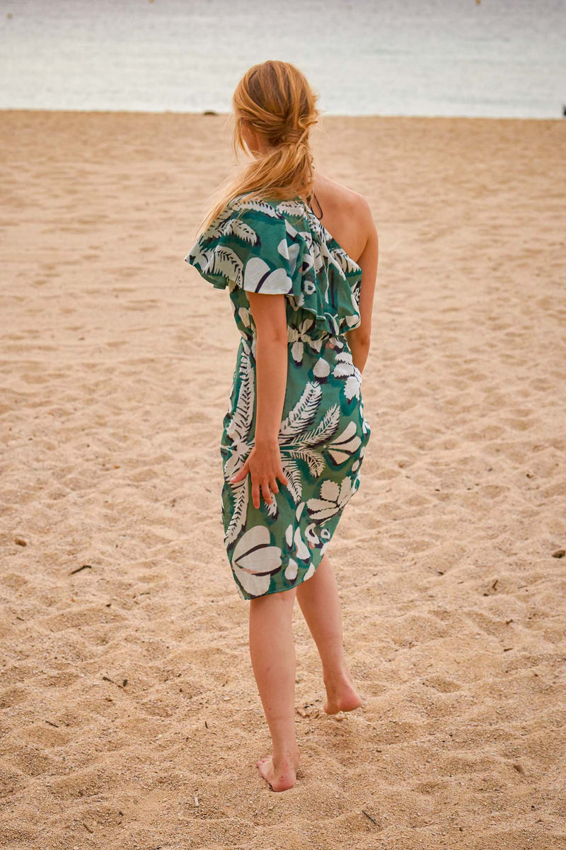 ROBE GALIENE IMPRIMÉ TROPICAL - ACQUA GREEN