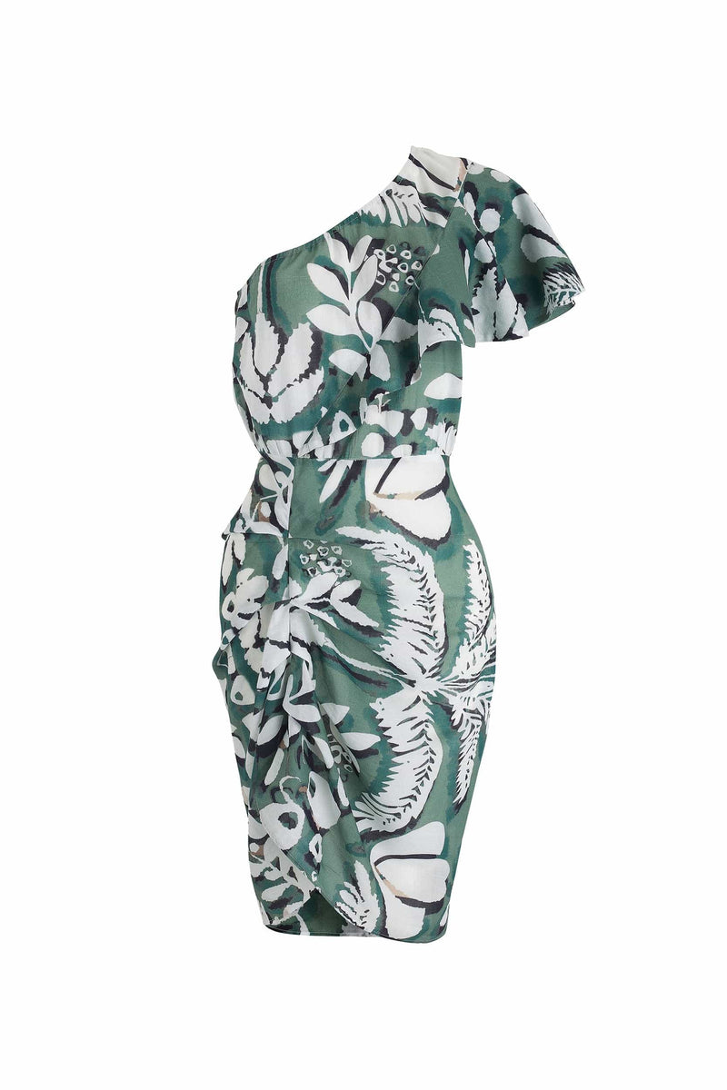 ROBE GALIENE IMPRIMÉ TROPICAL - ACQUA GREEN