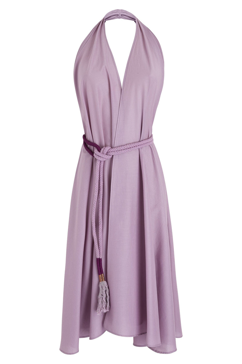 ROBE PARÉO MALIN MI-LONG ALINE - MAUVE MIST